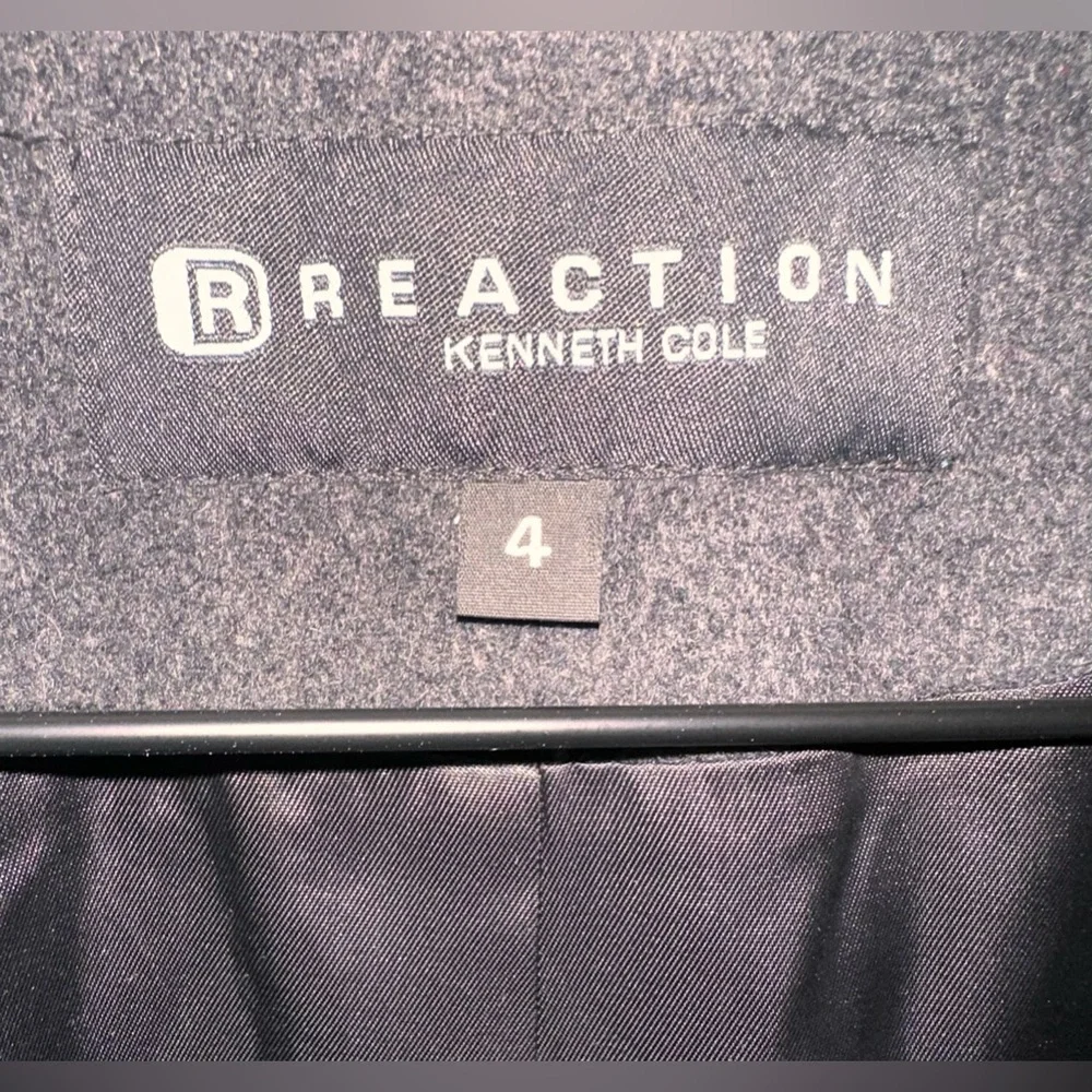 LADIES Kenneth Cole Reaction Vintage Gray Double-Breast Wool Pea Coat - SIZE 4